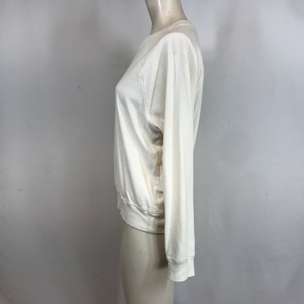 EVERLANE - WOMEN'S SMALL - OFF WHITE LONG SLEEVE CREW NECK ORGANIC COTTON TOP - Picture 6 of 8